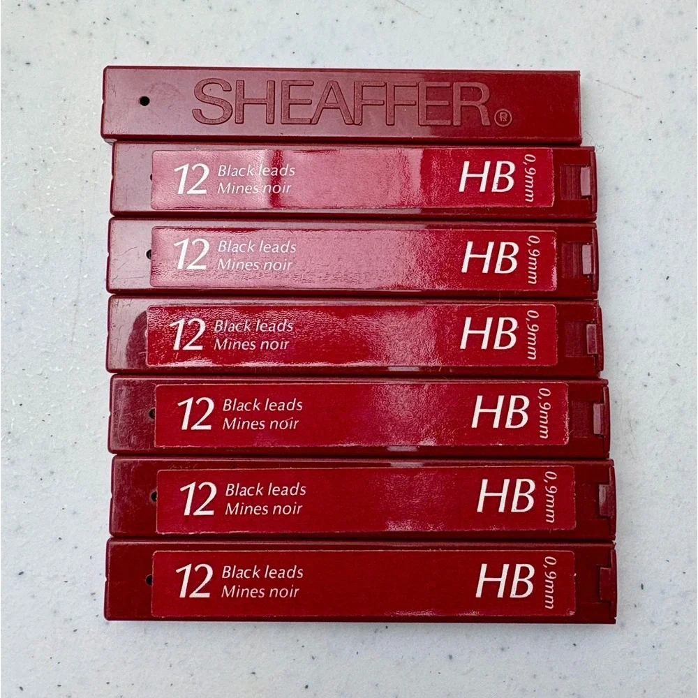Nos Sheaffer 0.9mm HB Mechanical Pencil Lead‎ Refills 7 Pack 12 ea Leads .9mm